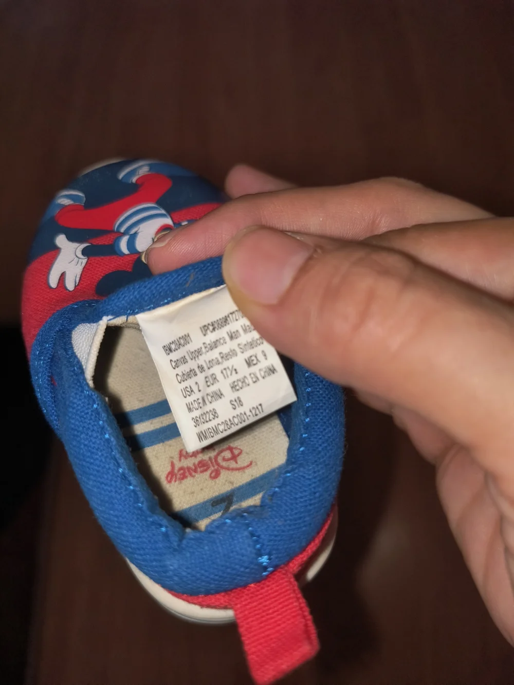 Disney Baby Red and Blue Mickey Slip-On Walker Shoes